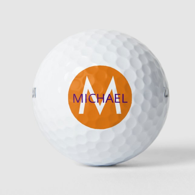 Create Your Own Personalized Orange Golf Balls (Front)