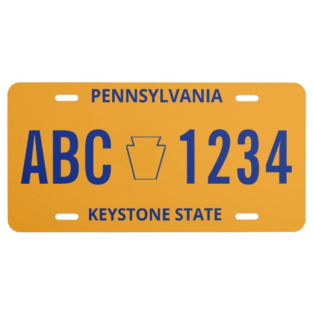 Create Your Own Personalized Pennsylvania State  License Plate (Front)