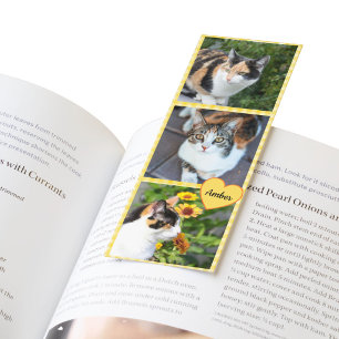 Create Your Own Personalized Pet 3 Photo Collage Bookmarks