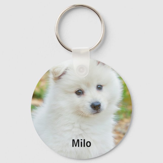 Create Your Own Personalized Pet Dog Photo Keychain (Front)
