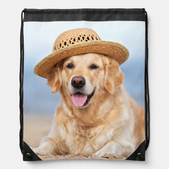 Create Your Own Personalized Pet Photo Dog Drawstring Bag (Front)