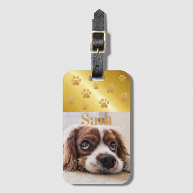 Create Your Own Personalized Pet Photo Dog  Luggage Tag (Front Vertical)