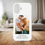 Create Your Own Personalized Photo and Quote iPhone 16 Case<br><div class="desc">Create your own custom quote iPhone case. Features one of your photos and personalized text in minimalist typewriter typography.</div>