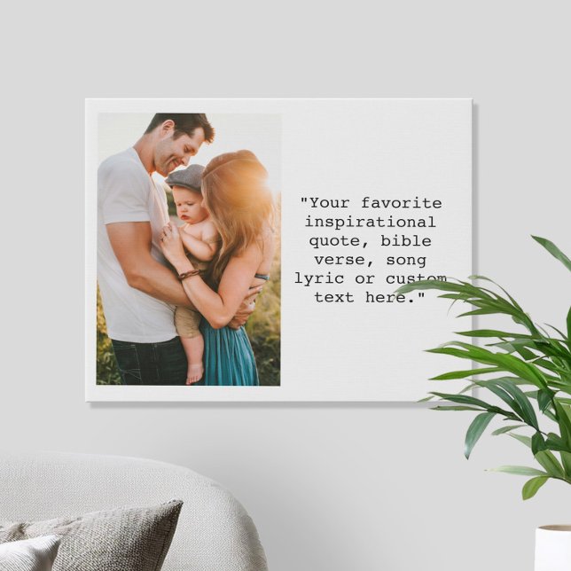 Create Your Own Personalized Photo and Quote Faux Canvas Print (Creator Uploaded)