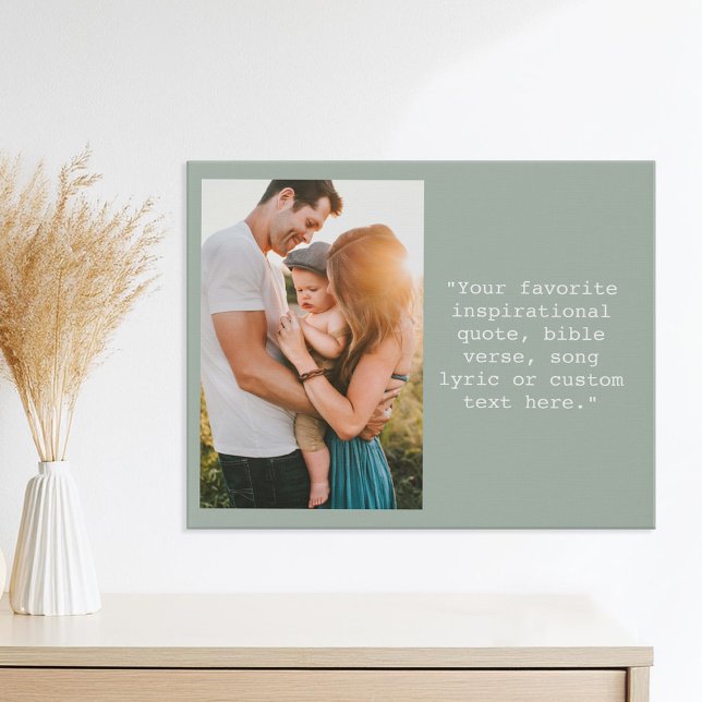 Create Your Own Personalized Photo and Quote Faux Canvas Print (Creator Uploaded)