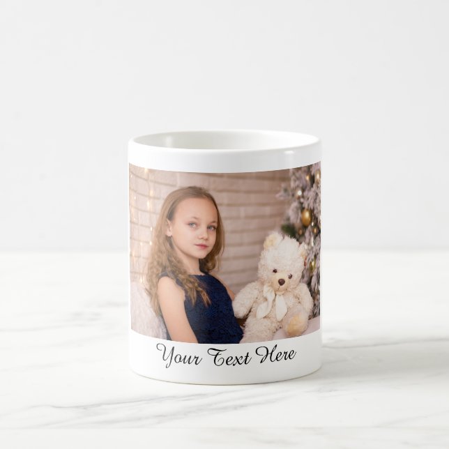 Create Your Own Personalized Photo and Text Coffee Mug (Center)