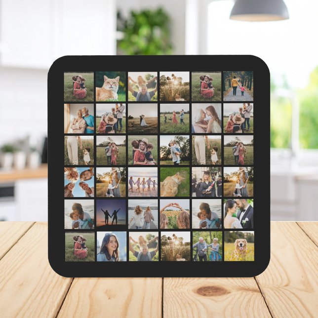 Create Your Own Personalized Photo Collage Beverage Coaster (Creator Uploaded)
