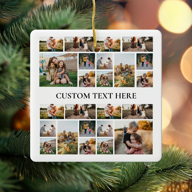 Create Your Own Personalized Photo Collage Ceramic Ornament (Creator Uploaded)