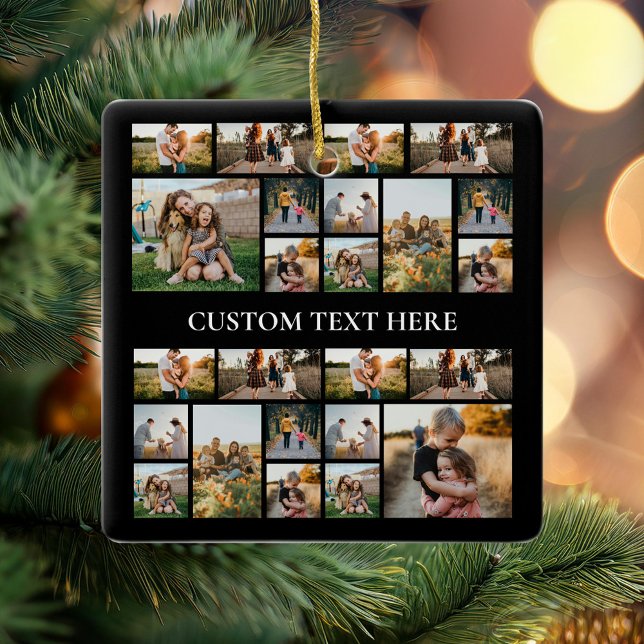 Create Your Own Personalized Photo Collage Ceramic Ornament (Creator Uploaded)