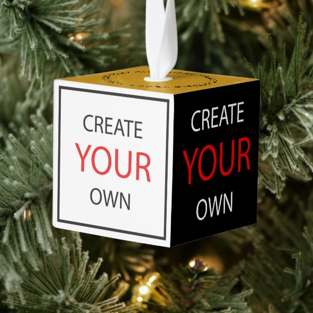 Create Your Own - Personalized, photo / Custom Cube Ornament (Tree)