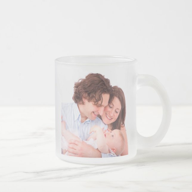 Create Your Own Personalized Photo Frosted Glass Coffee Mug (Right)