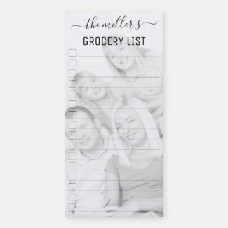 Create your own personalized photo grocery list magnetic notepad