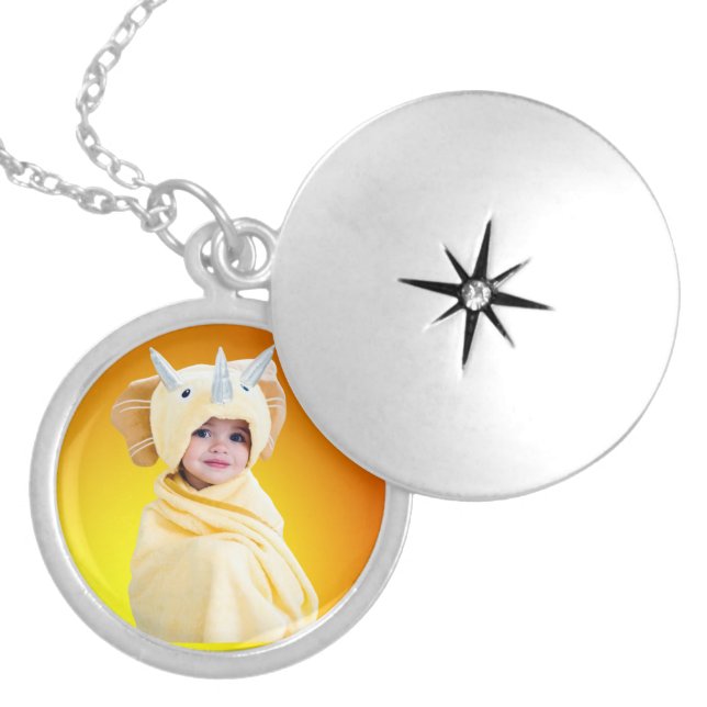 Create Your Own Personalized Photo  Locket Necklace (Front)