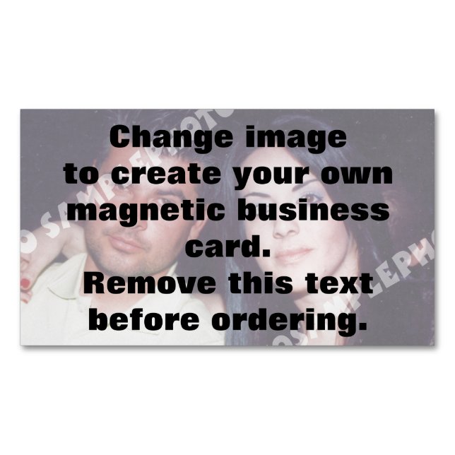 Create your own personalized photo magnetic business card magnet (Front)