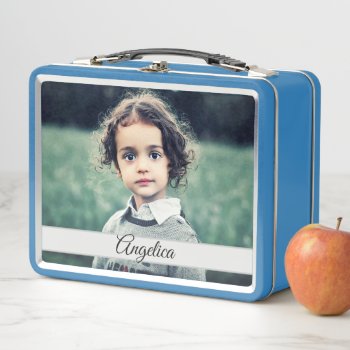 Create Your Own Personalized Photo Metal Lunch Box by ironydesign at Zazzle