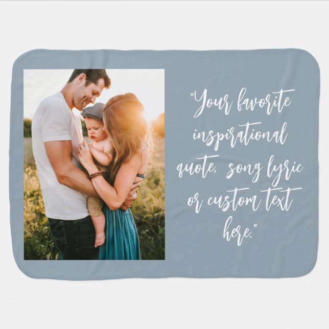 Create Your Own Personalized Photo Quote Baby Blanket (Horizontal)