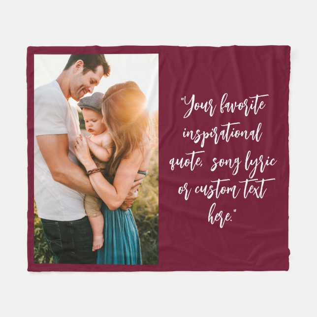 Create Your Own Personalized Photo Quote Fleece Blanket (Front (Horizontal))