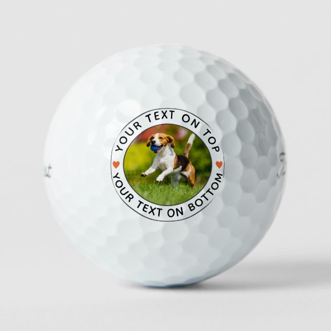 Create Your Own Personalized Photo Simple Text Golf Balls (Front)