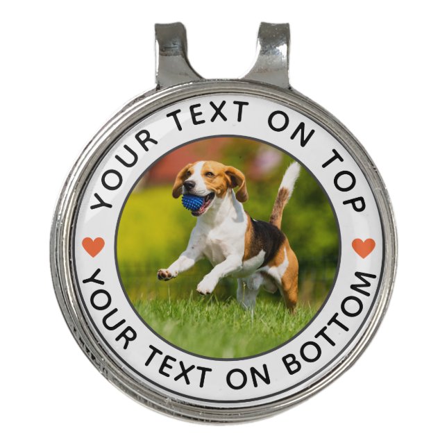 Create Your Own Personalized Photo Simple Text Golf Hat Clip (Front)