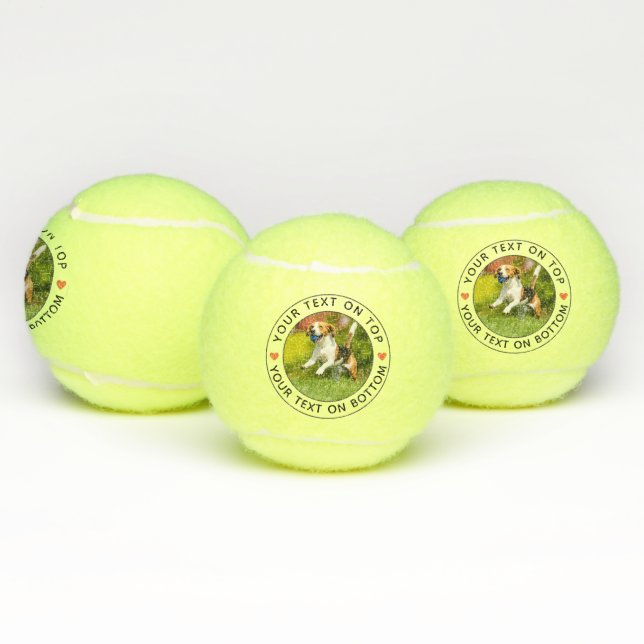Create Your Own Personalized Photo Simple Text Tennis Balls (Multi)