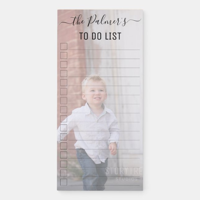 Create your own personalized photo to do list magnetic notepad (Front)