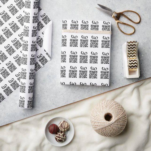 Create Your Own Personalized QR Code Business Wrapping Paper (Crafts)