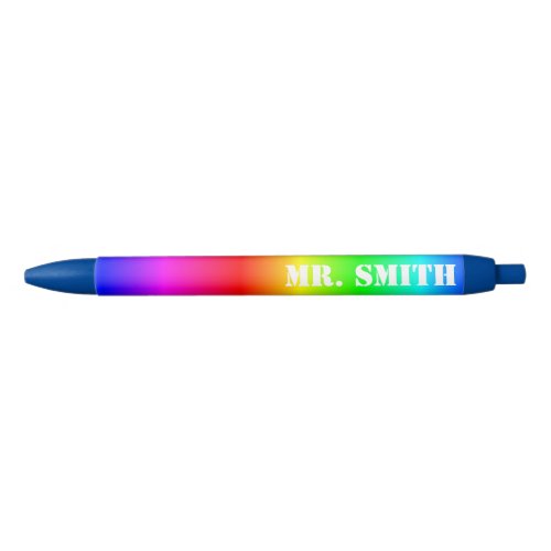 Create Your Own Personalized Rainbow Gradient Blue Ink Pen