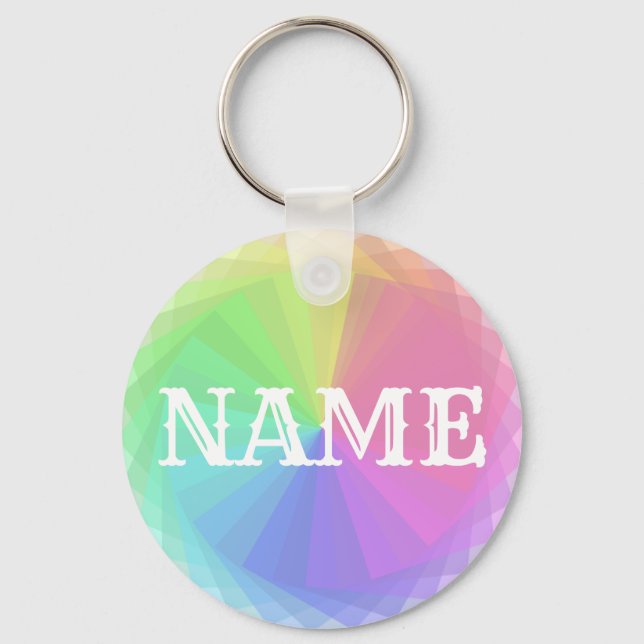 Create Your Own Personalized Rainbow Name Keychain (Front)