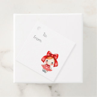 Create Your Own Personalized Red Toy Doll Favor Tags