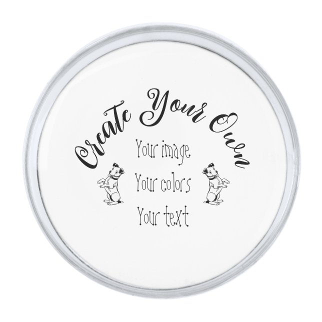 Create Your Own Personalized Silver Finish Lapel Pin (Front)