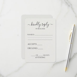 Create Your Own Personalized Simple Minimal RSVP Card