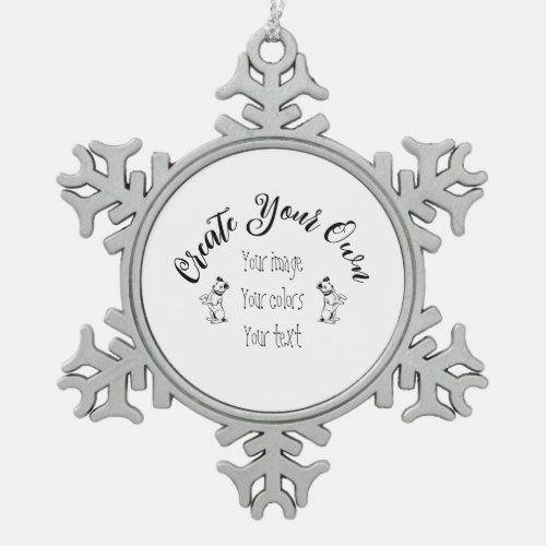 Create Your Own Personalized Snowflake Pewter Christmas Ornament