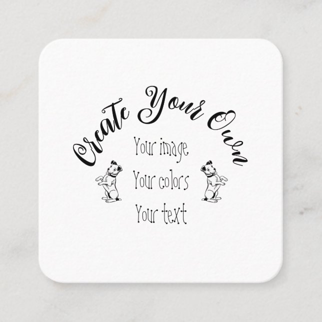 Create Your Own Personalized Square Business Card (Front)