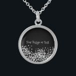 Create Your Own Personalized Sterling Silver Necklace<br><div class="desc">Glitter on black background Create your own custom arts, crafts and scrapbooking supplies including stickers, labels, ribbon and more! Use the existing image shown on this product or replace with one of your own. Add your own text and choose your favorite fonts and colors to customize this item exactly the...</div>