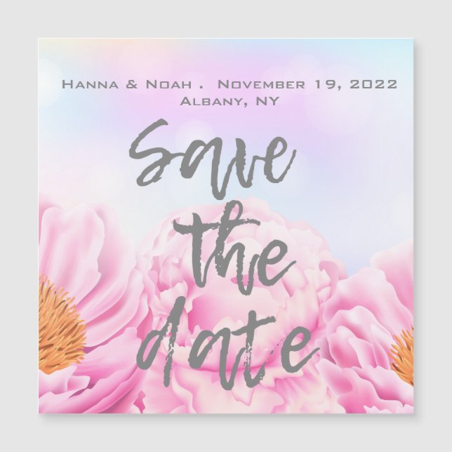 Create Your Own Personalized Stylish Script Floral Magnetic Invitation (Front)