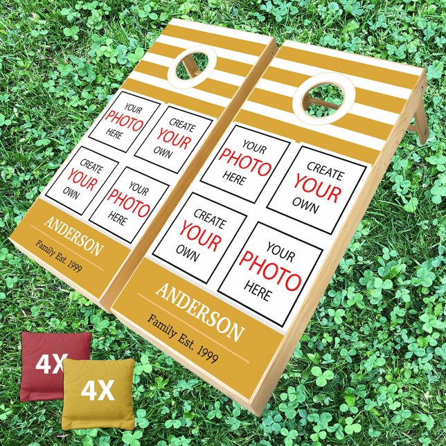 Create Your Own - Personalized, Template / 4 Photo Cornhole Set (Creator Uploaded)