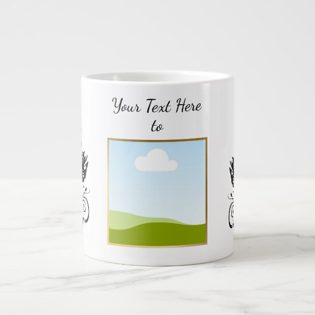 Create Your Own personalized Template Text  Giant Coffee Mug (Front)