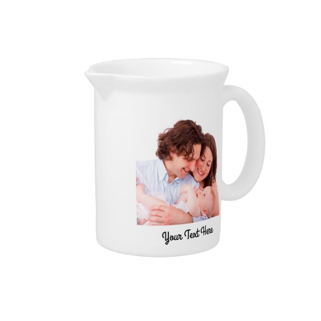 Create Your Own Personalized Text and Photo  Beverage Pitcher (Right)