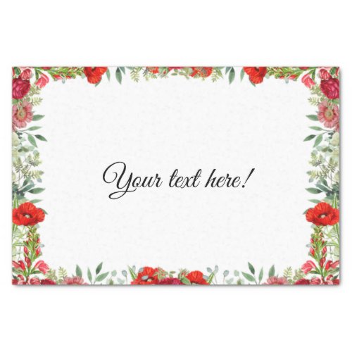 Create Your Own Personalized Vintage Floral Poppy  Tissue Paper
