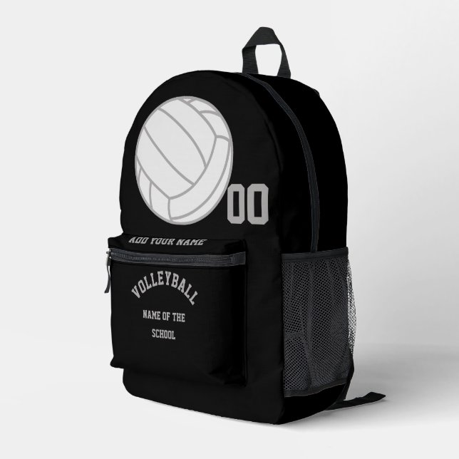Create Your Own Personalized Volleyball Sports Gym Printed Backpack (Back Corner Right)