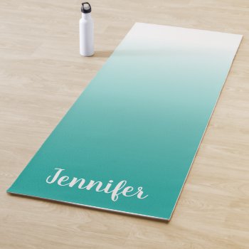 Create Your Own Personalized White Ombre Yoga Mat by cliffviewgraphics at Zazzle