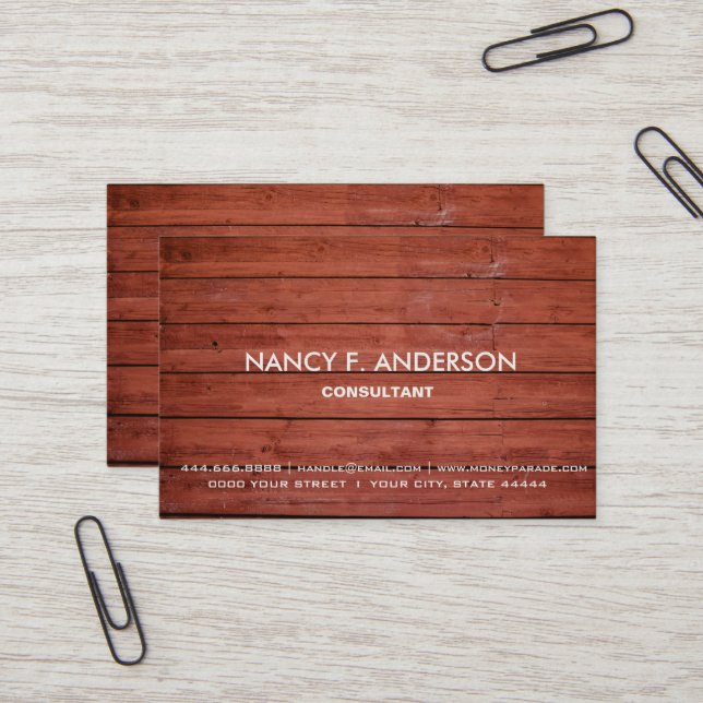 Create Your Own Personalized Wood Construction Business Card (Front/Back In Situ)