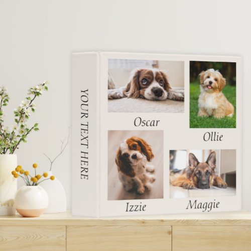 Create Your Own Pet Cat Dog 6 Photo Name  3 Ring Binder