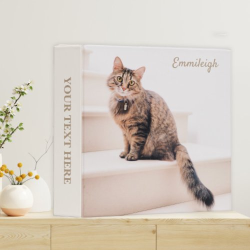 Create Your Own Pet Cat Dog Photo Name 3 Ring Binder