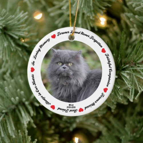 Create Your Own Pet Cat Memorial Ceramic Ornament