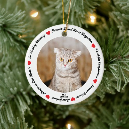 Create Your Own Pet Cat Memorial Ceramic Ornament