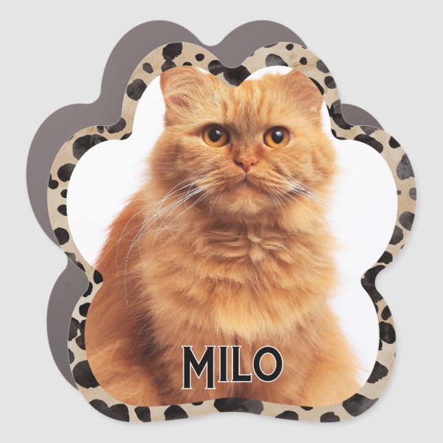 Create Your Own Pet Cat Photo Car Magnet (Front)
