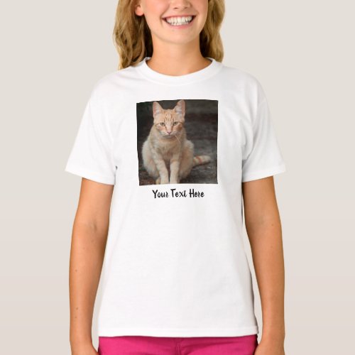 Create Your Own Pet Cat Photo Name T_Shirt