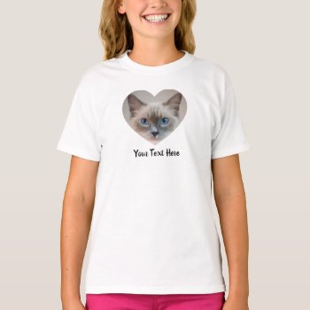 Create Your Own Pet Cat Photo Name T-shirt by HasCreations at Zazzle