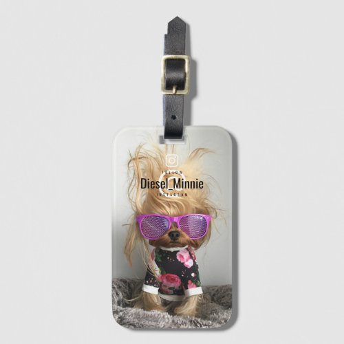 Create Your own Pet Custom Photo and Text Luggage Tag